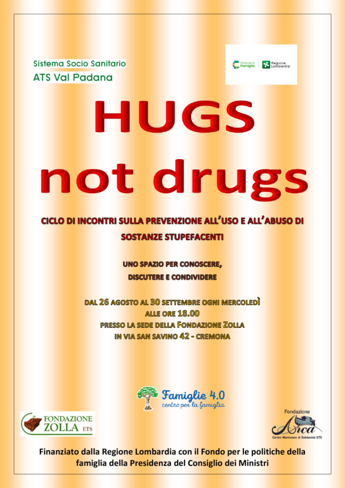 Hugs not drugs agosto-settembre 2026